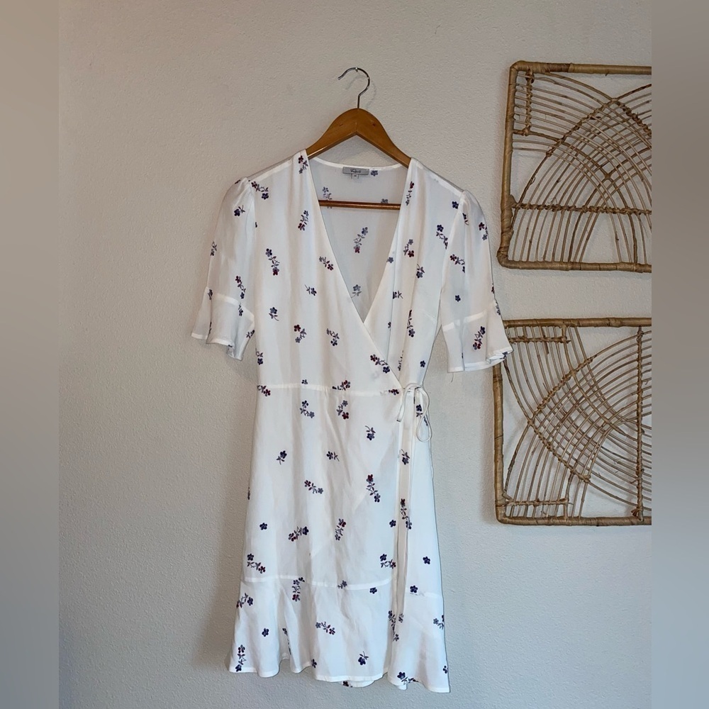 Rails White floral wrap midi dress Flowy size XS